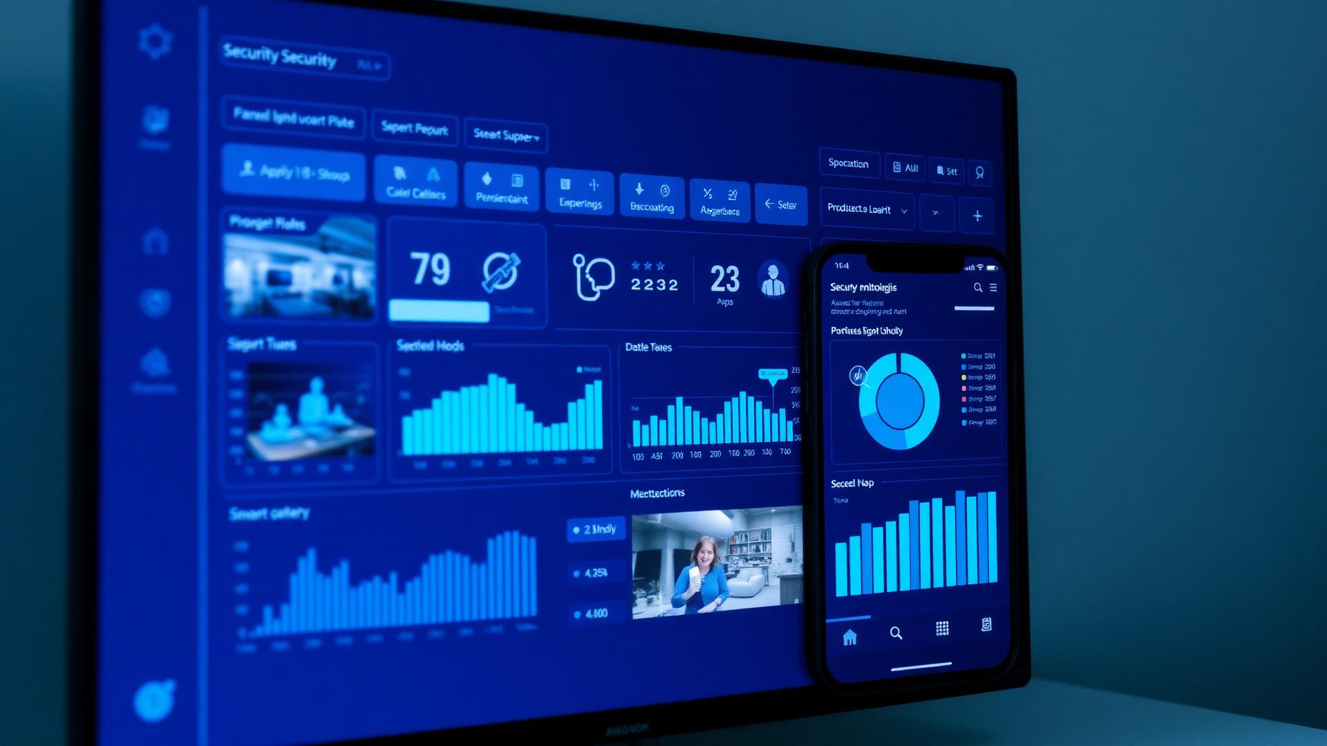 Smart security monitoring dashboard with mobile app